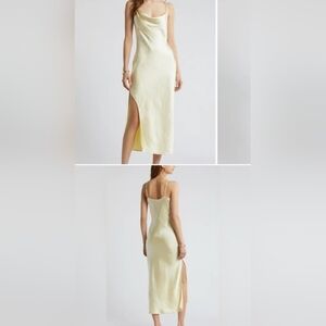 Open Edit Butter Yellow Satin Slip Dress Size XL